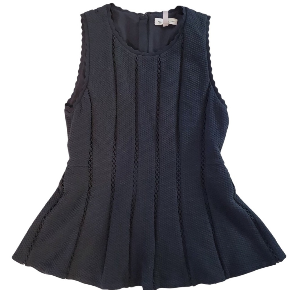 Rebecca Taylor Sleeveless Top Black Size 6 Fit/flare Lined Scoop Neck - Picture 2 of 11